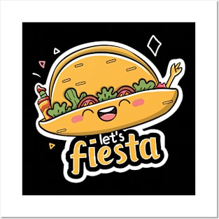 Tacos cinco de mayo let's fiesta Posters and Art